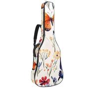 Borsa per chitarra acustica, imbottitura spessa 1 cm, in tessuto Oxford impermeabile, zaino per chitarra elettrica e basso classico da 40 a 42 pollici, puzzle colorati, Multicolore 03, 42.9x16.9x4.7