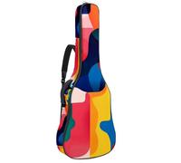 Borsa per chitarra acustica, imbottitura spessa 1 cm, in tessuto Oxford impermeabile, zaino per chitarra elettrica e basso classico da 40 a 42 pollici, puzzle colorati, Multicolore 02, 42.9x16.9x4.7