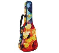 Borsa per chitarra acustica, imbottitura spessa 1 cm, in tessuto Oxford impermeabile, zaino per chitarra elettrica e basso classico da 40 a 42 pollici, puzzle colorati, Multicolore 05, 42.9x16.9x4.7