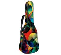 Borsa per chitarra acustica, imbottitura spessa 1 cm, in tessuto Oxford impermeabile, zaino per chitarra elettrica e basso classico da 40 a 42 pollici, puzzle colorati, Multicolore 04, 42.9x16.9x4.7