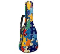 Borsa per chitarra acustica puzzle colorata, custodia per chitarra da 40 41 e 106,7 cm, con doppia tracolla regolabile e anello posteriore per gancio, Multicolore 04, 42.9x16.9x4.7 in, Zaino casual