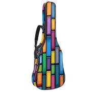 Borsa per chitarra acustica puzzle colorata, custodia per chitarra da 40 41 e 106,7 cm, con doppia tracolla regolabile e anello posteriore per gancio, Multicolore 07, 42.9x16.9x4.7 in, Zaino casual