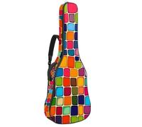 Borsa per chitarra acustica puzzle colorata, custodia per chitarra da 40 41 e 106,7 cm, con doppia tracolla regolabile e anello posteriore per gancio, Multicolore 08, 42.9x16.9x4.7 in, Zaino casual