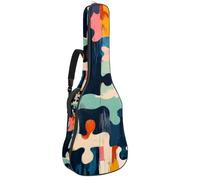 Borsa per chitarra acustica puzzle colorata, custodia per chitarra da 40 41 e 106,7 cm, con doppia tracolla regolabile e anello posteriore per gancio, Multicolore 03, 42.9x16.9x4.7 in, Zaino casual