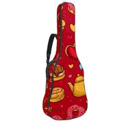 Borsa per chitarra con motivo romantico amore rosso e giallo, senza cuciture, imbottita, con tasche regolabili per tracolla, Multicolore 01, 42.9x16.9x4.7 in, Zaino casual