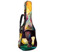 Borsa per chitarra da 104 cm, doppia tracolla regolabile, borsa per chitarra acustica, custodia per chitarra con animali colorati Rhino 6, impermeabile, panno Oxford spesso spugna, Rinoceronte animale