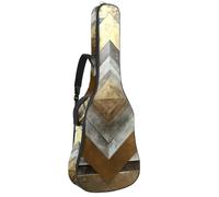 Borsa per chitarra da 104 cm, doppia tracolla regolabile, custodia per chitarra acustica con motivo geometrico, in tessuto Oxford impermeabile, in spugna spessa, Arte Geometrica D'oro Argento,