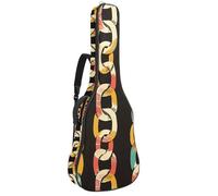 Borsa per chitarra da 104 cm, doppia tracolla regolabile, custodia per chitarra acustica, custodia per chitarra con catena vintage colorata, impermeabile, panno Oxford spesso spugna, Catena vintage