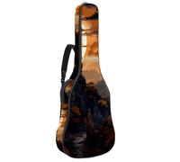 Borsa per chitarra da 104 cm, doppia tracolla regolabile, custodia per chitarra acustica, decorazione castello di Halloween, custodia per chitarra 33, impermeabile, panno Oxford in spugna spessa,