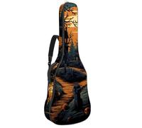 Borsa per chitarra da 104 cm, doppia tracolla regolabile, custodia per chitarra acustica, Halloween, horror cimitero, custodia per 3 chitarre, impermeabile, panno Oxford in spugna spessa, Cimitero