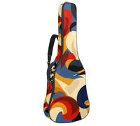 Borsa per chitarra da 104 cm, doppia tracolla regolabile, custodia per chitarra acustica, lettere colorate astratte, custodia per chitarra impermeabile in tessuto Oxford spesso spugna, Lettere