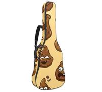 Borsa per chitarra da 104 cm, doppia tracolla regolabile, per chitarra acustica, custodia per chitarra con stampa di cacca carina, impermeabile, in tessuto Oxford, spugna spessa, Stampa a forma di