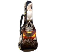 Borsa per chitarra da 104 cm, doppia tracolla regolabile, per chitarra acustica, motivo castello di Halloween, custodia per chitarra 24, impermeabile, panno Oxford in spugna spessa, Modello castello