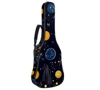 Borsa per chitarra di dimensioni standard, 40 41 42 pollici custodia per chitarra elettrica basso chitarra classica, cielo notturno, pianeti, comete, stelle, costellazioni, Multicolore 01,