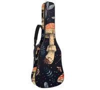 Borsa per chitarra di dimensioni standard, 40 41 42 pollici Custodia per chitarra elettrica basso chitarra classica, estetica colorata farfalle sfondo nero, Multicolore 03, 42.9x16.9x4.7 in, Zaino