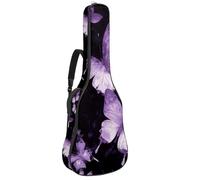 Borsa per chitarra di dimensioni standard, 40 41 42 pollici custodia per chitarra elettrica basso chitarra classica, arte estetica viola farfalle Drak Texture, Multicolore 01, 42.9x16.9x4.7 in, Zaino