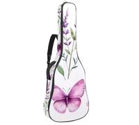 Borsa per chitarra di dimensioni standard, 40 41 42 pollici custodia per chitarra elettrica basso chitarra classica, arte estetica viola farfalle Drak Texture, Multicolore 06, 42.9x16.9x4.7 in, Zaino