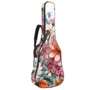 Borsa per chitarra di dimensioni standard, 40 41 42 pollici Custodia per chitarra elettrica basso chitarra classica, estetica colorata farfalle sfondo nero, Multicolore 09, 42.9x16.9x4.7 in, Zaino
