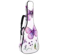 Borsa per chitarra di dimensioni standard, 40 41 42 pollici custodia per chitarra elettrica basso chitarra classica, arte estetica viola farfalle Drak Texture, Multicolore 10., 42.9x16.9x4.7 in, Zaino