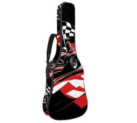 Borsa per chitarra di dimensioni standard, 40 41 42 pollici Custodia per chitarra elettrica basso classico, auto da corsa con bandiera a scacchi e pista, Multicolore 04, 42.9x16.9x4.7 in, Zaino casual