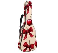 Borsa per chitarra di dimensioni standard, 40 41 42 pollici custodia per chitarra elettrica basso classico, coniglio carino con sfondo fragola ciambella cuori, Multicolore 03, 42.9x16.9x4.7 in, Zaino
