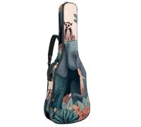 Borsa per chitarra di dimensioni standard, 40 41 42 pollici custodia per chitarra elettrica basso classico, paesaggio artistico montano con misteriosa foresta di abeti, Multicolore 02, 42.9x16.9x4.7