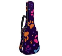 Borsa per chitarra di dimensioni standard, 40 41 42 pollici custodia per chitarra elettrica basso classico, coniglio carino con sfondo fragola ciambella cuori, Multicolore 08, 42.9x16.9x4.7 in, Zaino