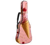 Borsa per chitarra di dimensioni standard, 40 41 42 pollici custodia per chitarra elettrica basso classico, sfondo rosa fragola gelato, Multicolore 01, 42.9x16.9x4.7 in, Zaino casual