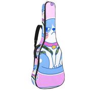 Borsa per chitarra elettrica con cerniera, impermeabile, morbida borsa per chitarra elettrica, bassi, acustici e classici, motivo: gatto lancia l'amore