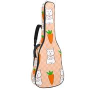 Borsa per chitarra elettrica con cerniera, impermeabile, morbida, per basso, acustica e classica, per chitarra elettrica, con piccolo coniglio bianco, estrae il ravanello