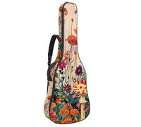 Borsa per chitarra estetica con motivo albero della vita con fasi lunari e farfalle colorate, borsa imbottita per chitarra acustica, zaino con tracolla regolabile tasche, Multicolore 04, 42.9x16.9x4.7