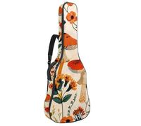 Borsa per chitarra estetica con motivo albero della vita con fasi lunari e farfalle colorate, borsa imbottita per chitarra acustica, zaino con tracolla regolabile tasche, Multicolore 02, 42.9x16.9x4.7