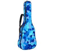Borsa per chitarra, impermeabile, con cerniera, morbida, per chitarra elettrica, basso, acustica e classica, colore: blu scuro frammenti di carta