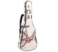 Borsa per chitarra impermeabile con cerniera morbida zaino per chitarra, basso acustico e classico folk chitarra elettrica vintage Let's Go For A Ride bicicletta