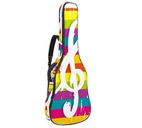 Borsa per chitarra impermeabile con cerniera morbida zaino per chitarra, basso acustico e classico folk chitarra elettrica violino, note musicali chiave colorate strisce