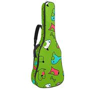 Borsa per chitarra impermeabile con cerniera morbida zaino per chitarra, basso acustico e classico folk chitarra elettrica disegnata a mano semplice linea nera modello volto del cane