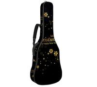 Borsa per chitarra impermeabile con cerniera morbida zaino per chitarra, basso acustico e classico folk chitarra elettrica sacchetto Merry Christmas fiocchi di neve
