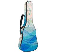 Borsa per chitarra impermeabile con cerniera morbida zaino per chitarra, basso acustico e classico folk chitarra elettrica borsa legno note musicali blu