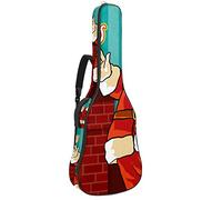 Borsa per chitarra impermeabile con cerniera morbida zaino per chitarra, basso acustico e classico folk chitarra elettrica sacchetto Merry Christmas Santa