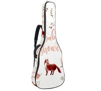 Borsa per chitarra impermeabile con cerniera morbida zaino per chitarra, basso acustico e classico folk chitarra elettrica bella fiore e volpe