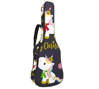 Borsa per chitarra impermeabile con cerniera morbida zaino per chitarra, basso acustico e classico folk chitarra elettrica Happy Unicorn