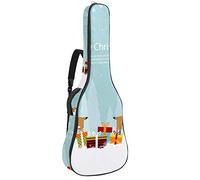 Borsa per chitarra impermeabile con cerniera morbida zaino per chitarra, basso acustico e classico folk chitarra elettrica cervo Merry Christmas-01