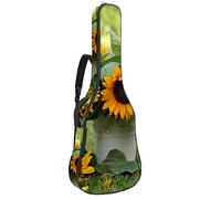 Borsa per chitarra impermeabile con cerniera morbida zaino per chitarra, basso acustico e classico folk chitarra elettrica borsa ancora vita fiore girasole Helianthus Annuus