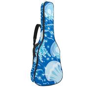 Borsa per chitarra impermeabile con cerniera morbida zaino per chitarra, basso acustico e classico folk chitarra elettrica blu oceano vita meduse bella