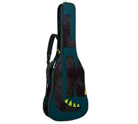 Borsa per chitarra impermeabile con cerniera morbida zaino per chitarra, basso acustico e classico folk chitarra elettrica verde Hello Dinosaur