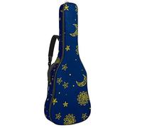 Borsa per chitarra impermeabile con cerniera morbida zaino per chitarra, basso acustico e classico folk chitarra elettrica spaziale Sun Star Moon Pattern