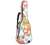 Borsa per chitarra impermeabile con cerniera morbida zaino per chitarra, basso acustico e classico folk chitarra elettrica borsa divertente Doodle animali Word Pattern Fox Lumaca