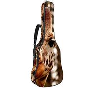 Borsa per chitarra impermeabile con cerniera morbida zaino per chitarra, basso acustico e classico folk chitarra elettrica zoo giraffa testa animale selvatico