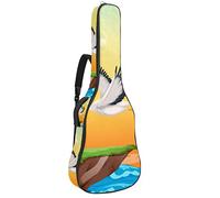 Borsa per chitarra impermeabile con cerniera morbida zaino per chitarra, basso acustico e classico folk chitarra elettrica Pelican Flying On The Sky