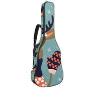 Borsa per chitarra impermeabile con cerniera morbida zaino per chitarra, basso acustico e classico folk chitarra elettrica Hello Christmas Raindeer